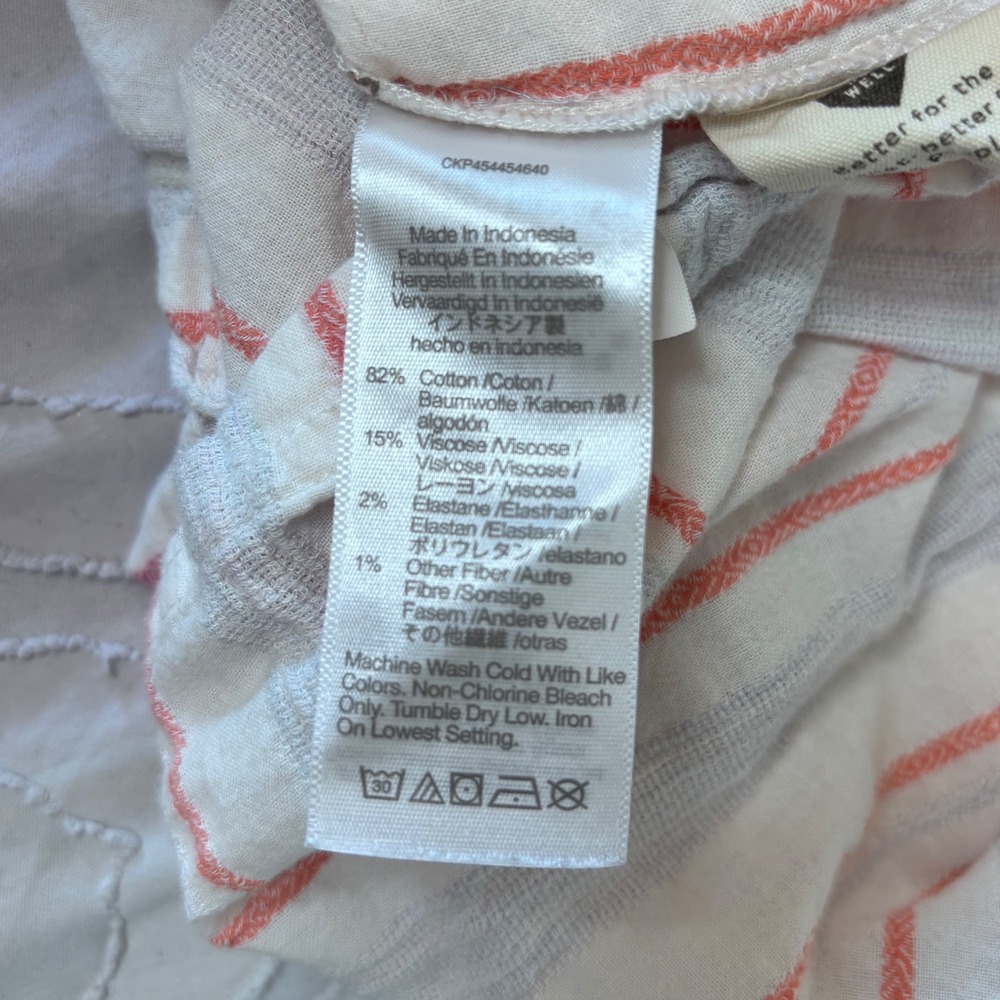 Madewell Striped Pastel Short Sleeve Button Down Cotton Shirt Size XS Red Blue - Picture 7 of 9